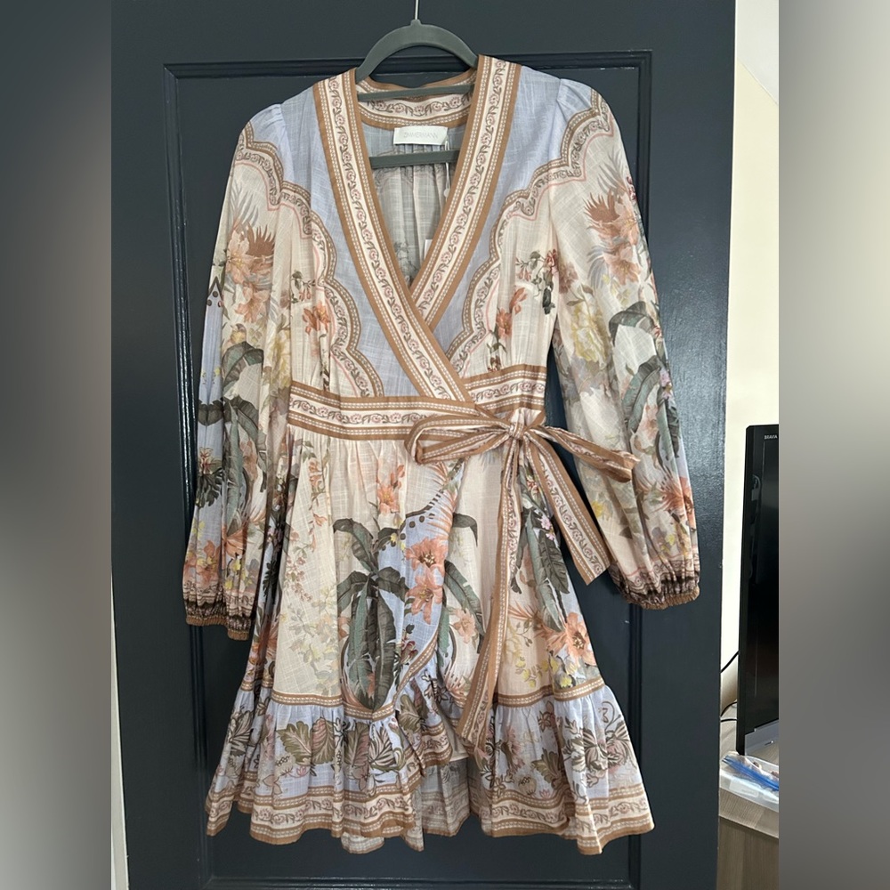 ZIMMERMANN
Wylie printed cotton-voile mini wrap dress size us4 (Zimmerman 0) NWT